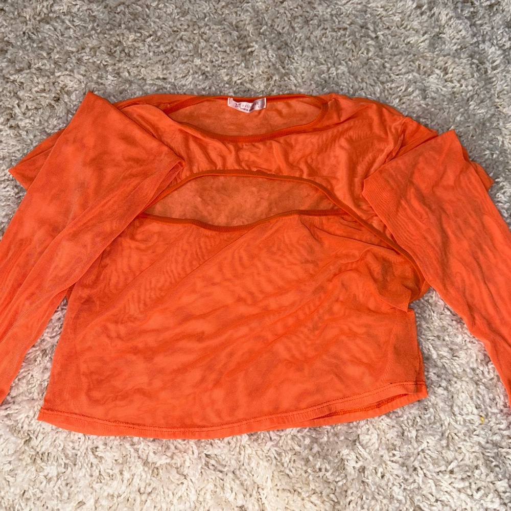 Orange crop top